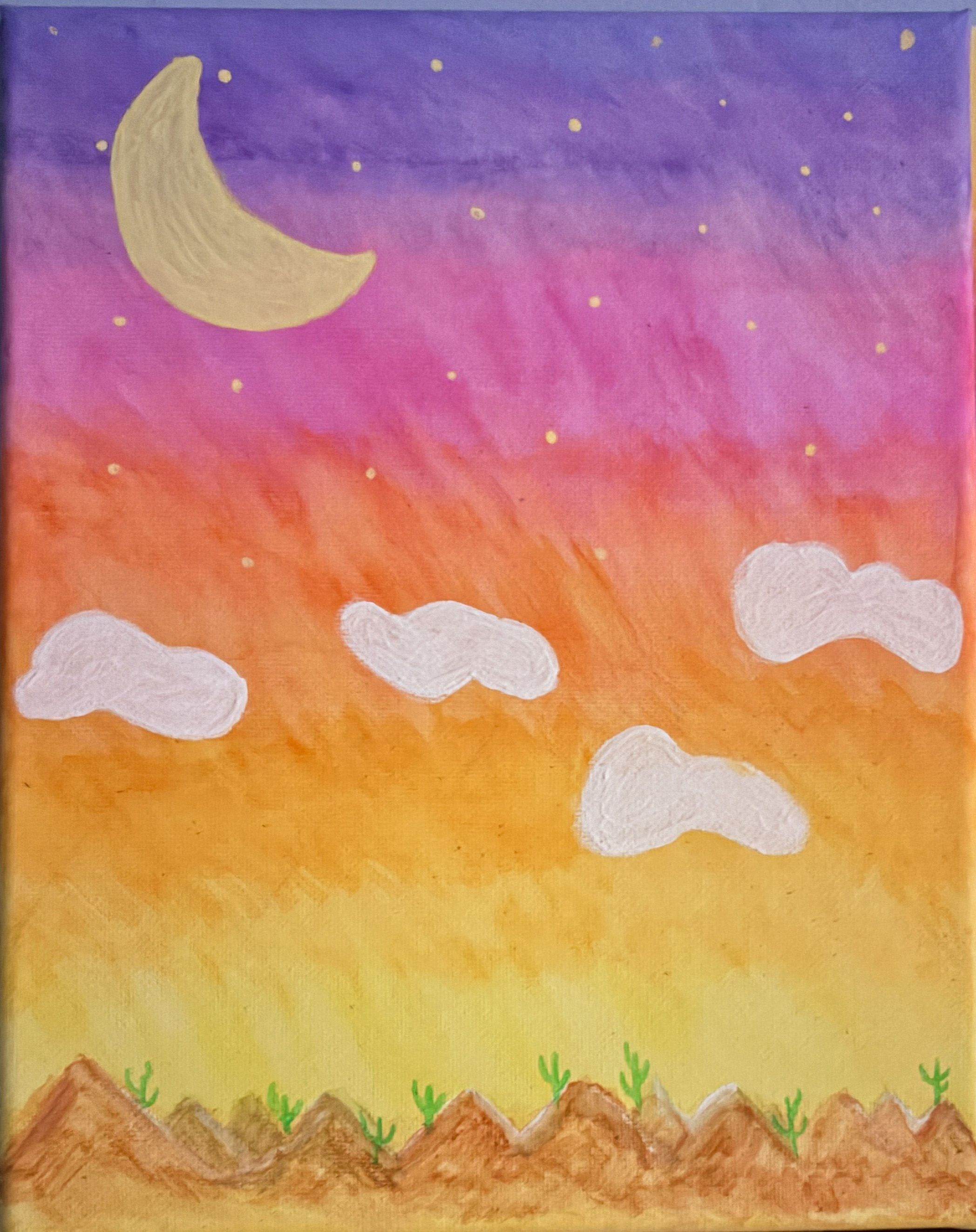 Watercolor painting inspired by the desert